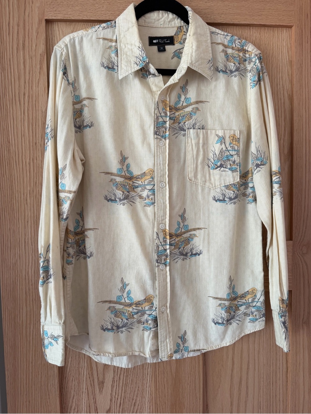 Vintage Paul Frank Cream Button-Up Shirt with Bird Print